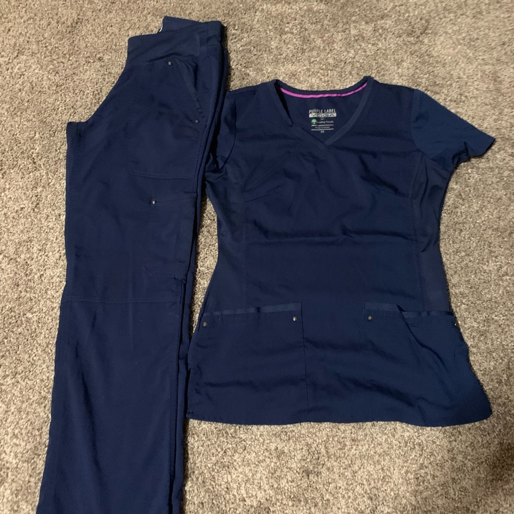 Scrub set. Purple label yoga. Navy. XS. Never worn